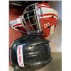 Image 2 : Bin with 5 Hockey Helmets from the Hockey Show and box with gear