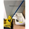 Image 1 : Janitors Mop Bucket, 2 industrial bins and take out bags