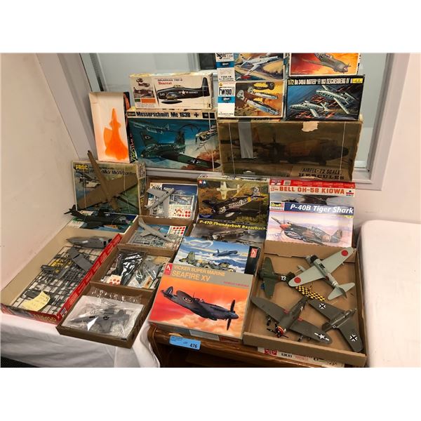 Mix lot of 1/72nd & 1/48th Scale Started & Unstarted Aircraft Model Kits WWII & Modern