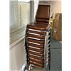 Image 2 : Lot of 10 Banquet Chairs - Brown Leatherette & Chrome - Stackable