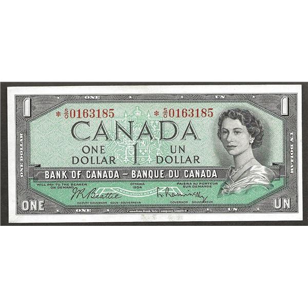Bank of Canada BC-37bA 1954 $1 *S/O AU58