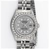 Image 1 : Rolex Ladies Stainless Steel 26MM Slate Grey String Diamond Lugs Datejust Wristw