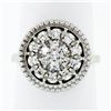 Image 1 : Vintage 14K White Gold Old Single Cut Diamond 0.55 ctw Round Platter Cluster Rin
