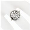 Image 3 : Vintage 14K White Gold Old Single Cut Diamond 0.55 ctw Round Platter Cluster Rin