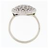 Image 7 : Vintage 14K White Gold Old Single Cut Diamond 0.55 ctw Round Platter Cluster Rin