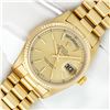 Image 2 : Rolex Mens 18K Yellow Gold Champagne Index Quickset President Wristwatch