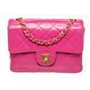 Image 1 : Chanel Pink Leather Mini Square Flap Shoulder Bag