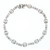 Image 1 : Unique 14K White Gold 3.00 ctw Baguette Cut Diamond Channel Barrel Link Bracelet