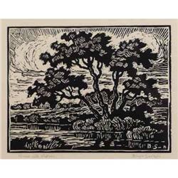 Birger Sandzen, linoleum cut