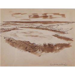 Boardman M. Robinson, ink Wash