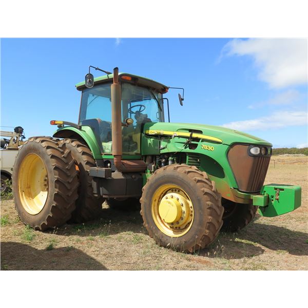 John Deere 2006 Tractor J04 Model 7830, 6310 Hours, Starts & Runs (does not drive)