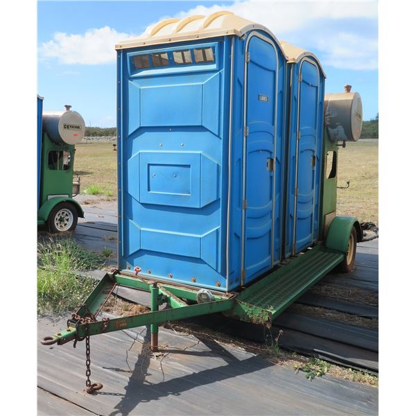 GK Machine 2 Portable Toilets w/ Sink & Tank on Towable Trailer