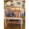 Image 1 : Wood & Plexiglass Paint Station w/ Hoses, Paint Guns, Measuring Cups, etc