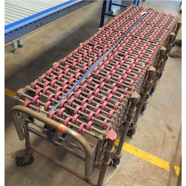 Rolling Expandable Roller Conveyor Section 68"L x 18"W
