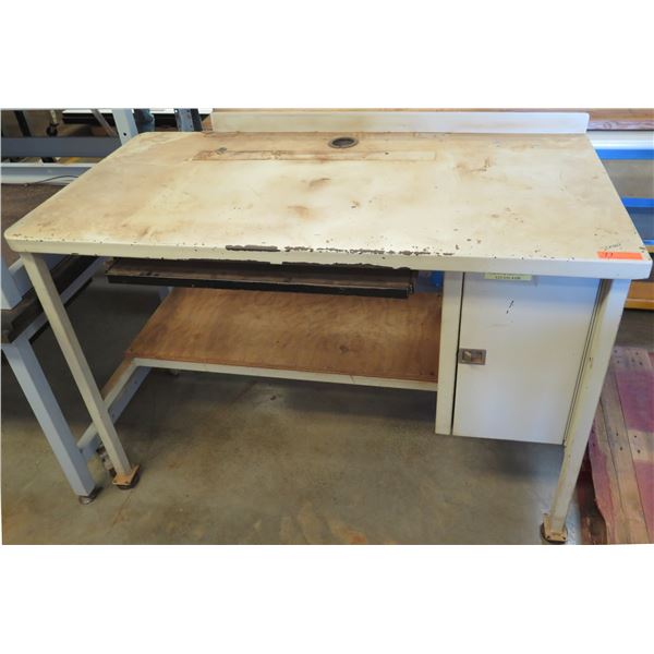Metal Desk w/ Undershelf & Cabinet 60"x31"