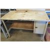 Image 1 : Metal Desk w/ Undershelf & Cabinet 60"x31"