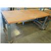 Image 1 : Rolling Metal & Wood Work Table
