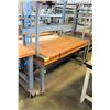 Image 1 : Qty 2 Rolling Metal & Wood Work Table