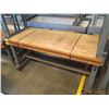Image 1 : Qty 2 Rolling Metal & Wood Work Table