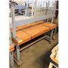 Image 1 : Qty 2 Rolling Metal & Wood Work Table