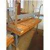 Image 1 : Qty 2 Rolling Metal & Wood Work Table