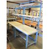 Image 1 : Metal Work Station w/ 2 Tables, Rack & Overhead Light