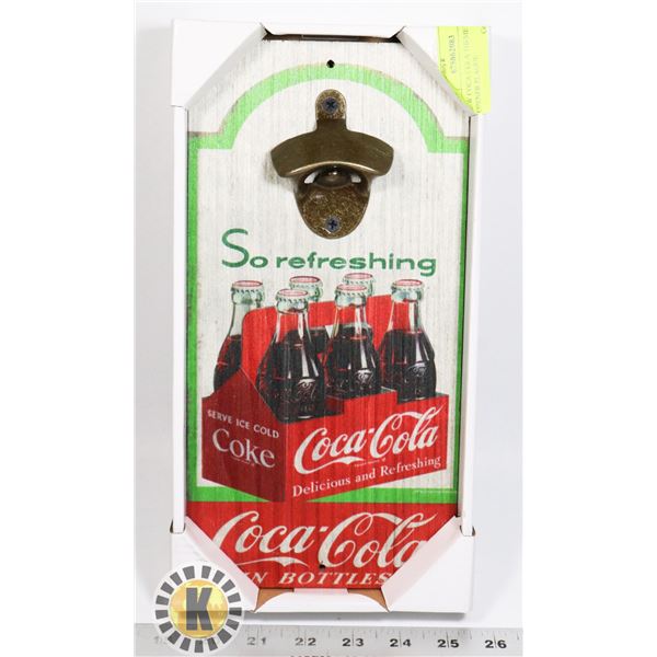 NEW COCA-COLA THEME BOTTLE OPENER PLAQUE