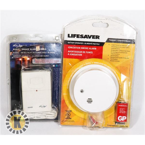 2 SMOKE ALARMS- SKYLINK AUDIO AND LIFESAVER ION