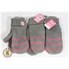 Image 1 : THREE NEW BREAST CANCER AWARENESS MITTENS