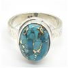 Image 3 : SILVER BLUE COPPER TURQUOISE(8.2CT) RING