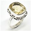 Image 2 : SILVER CITRINE(9.2CT) RING (~WEIGHT 5.3G)