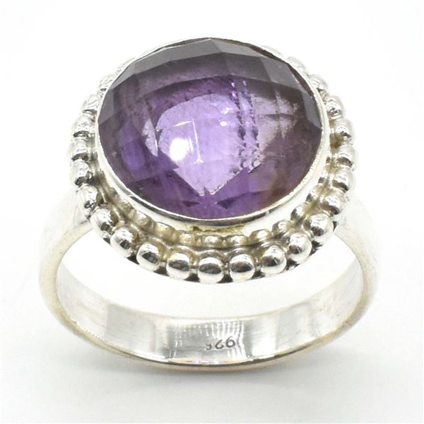 SILVER AMETHYST(5.4CT) RING (~WEIGHT 5.3G)