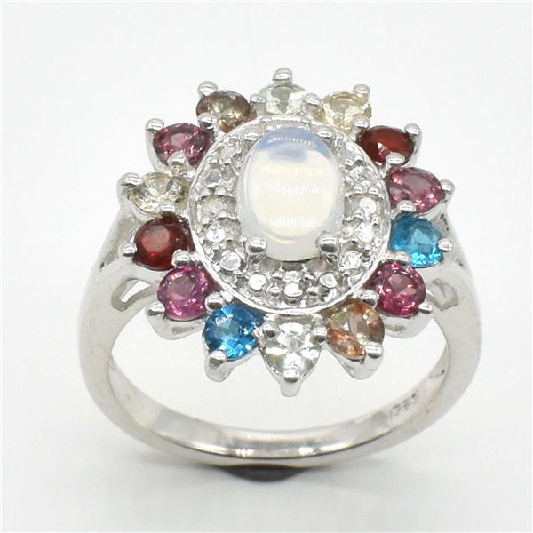 SILVER MULTI COLOUR GEM STONE(2.9CT) RHODIUM