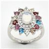 Image 1 : SILVER MULTI COLOUR GEM STONE(2.9CT) RHODIUM