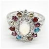 Image 3 : SILVER MULTI COLOUR GEM STONE(2.9CT) RHODIUM