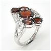 Image 2 : SILVER GARNET CZ(2.95CT) RHODIUM PLATED RING