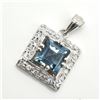 Image 3 : SILVER BLUE TOPAZ CZ(2.1CT) RHODIUM PLATED