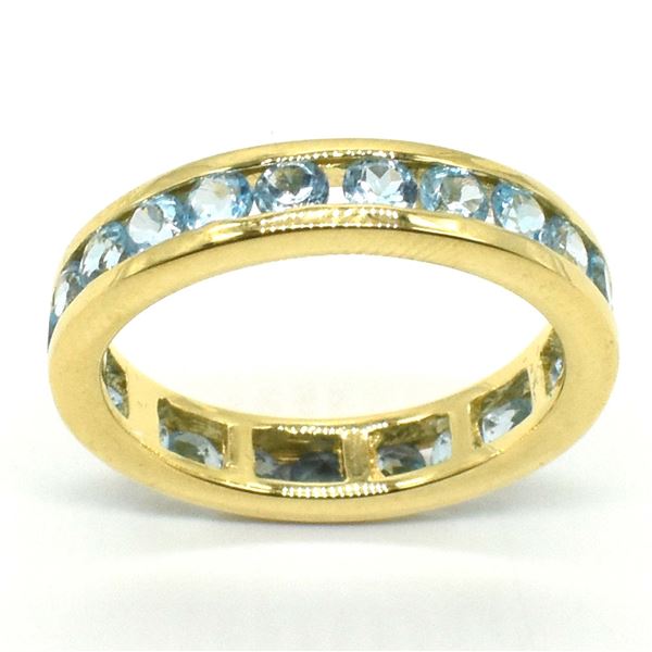 GOLD PLATED SILVER BLUE TOPAZ(2.9CT) GOLD