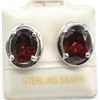 Image 3 : SILVER GARNET (3.9CT) RHODIUM PLATED EARRINGS