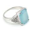 Image 4 : SILVER CHALCIDONY CZ(8.1CT) RHODIUM PLATED RING