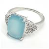 Image 5 : SILVER CHALCIDONY CZ(8.1CT) RHODIUM PLATED RING