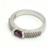 Image 5 : SILVER GARNET CZ(0.7CT) RHODIUM PLATED RING