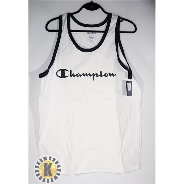 MENS WHITE CHAMPION  A-SHIRT SIZE L