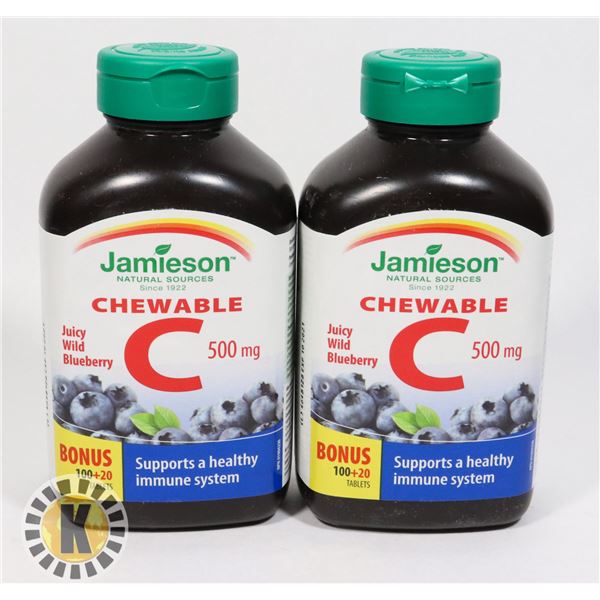 2 JAMIESON CHEWABLE VITAMIN C 500MG 120CAPS