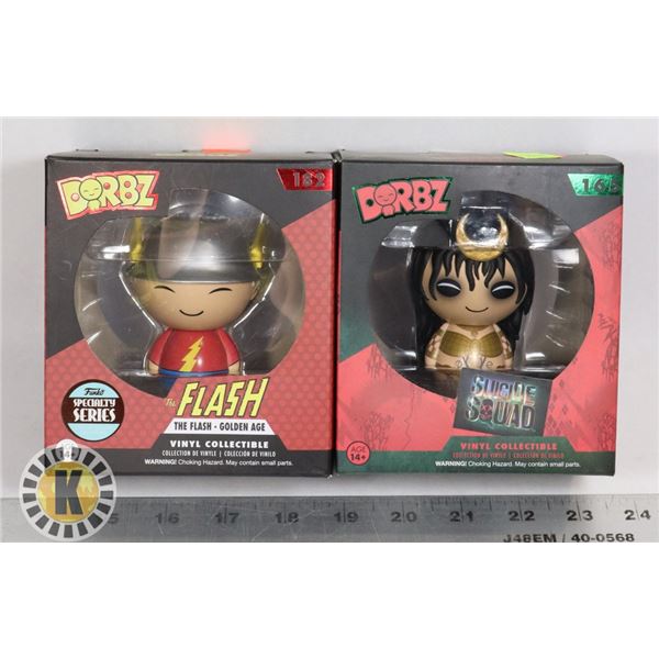 TWO FUNKO DORBZ FIGURES, FLASH AND ENCHANTRESS