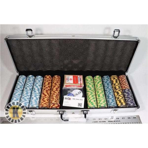 POKER SET IN ALUMINUM  BRIEFCASE CASE