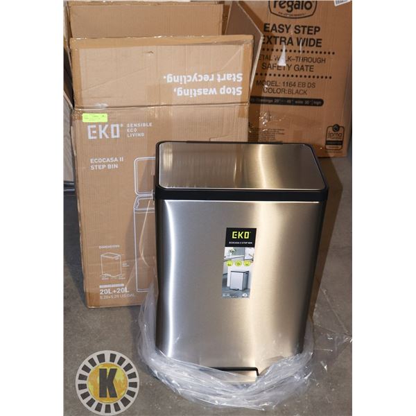 EKO WASTE/RECYCLE BIN STAINLESS STEEL ***DENTED