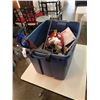 Image 1 : TOTE OF TROWELS, DRYWALL TOOLS, SAW BLADES