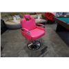 Image 1 : PINK LEATHER LOOK GAS LIFT RECLINING BARBERS CHAIR