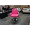 Image 2 : PINK LEATHER LOOK GAS LIFT RECLINING BARBERS CHAIR